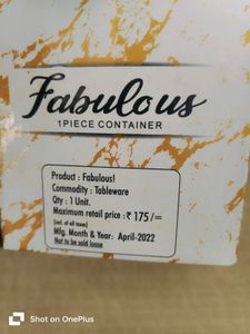 Fabulous 1 Piece Container