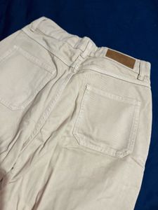 Beige Wide Leg Cargo Pants