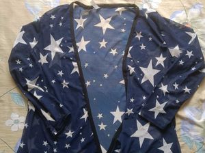Star Print Mesh Cardigan