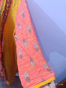 XXL size Elegant Orange &amp; Yellow Kurta