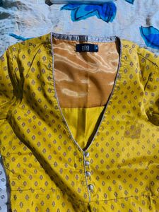 Mustard Beige Ethnic Gown