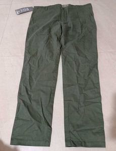 Just Black Olive Green Casual Trousers, 38 Size