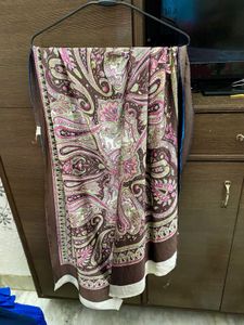 Embroidered Navy Blue  And Designer Scarf