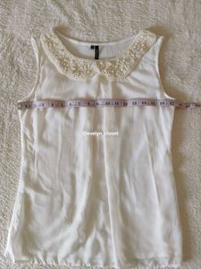 Pearl Collar Sleeveless Top