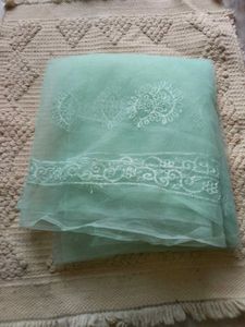 2.5 Mtr Cyan Embroidery Net Fabric