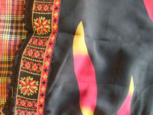 Red Black Georgette Saree