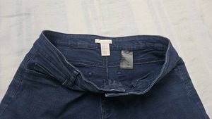 H&M Mid Rise Black Denim Chino Shorts Women
