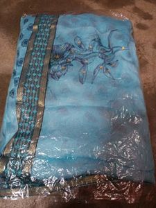 New Soft Silk Printed Stone Saree Blouse