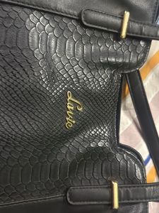 Lavie Black Snakeskin Tote Bag