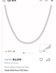 Giva 925 Real Silver Chain