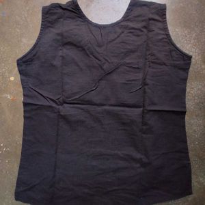 Black Embellished Sleeveless Top