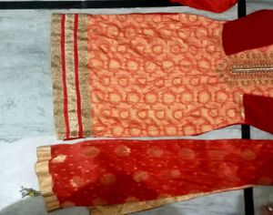 Elegant Orange &amp; Gold Kurti