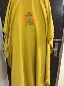 Kashmiri Embroidered Yellow Kaftan