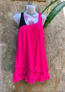 Pink Ruffle Mini Dress