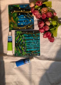 Mini Original Forest Acrylic Paintings (Set of 2)