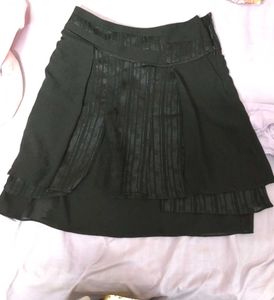 Black Shimmer Goth Mini Skirt