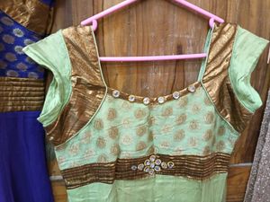 Elegant NetFabric New&amp;Used 2-AnarkaliKurtiSetsComb
