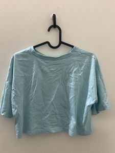 Blue Cropped Shirt