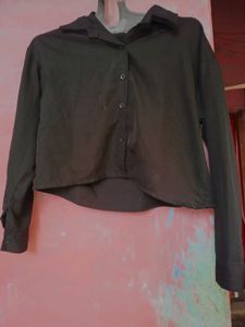 Black Crop Top Shirt