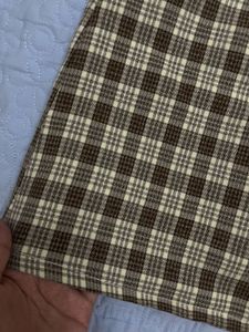 Brown Plaid Mini Skirt