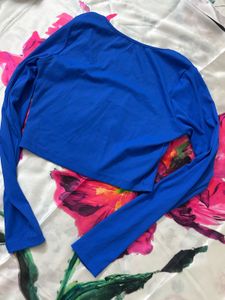 blue long sleeve top