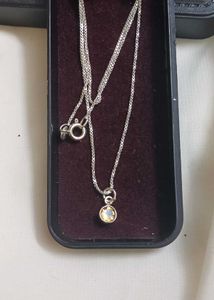 Pure Silver Sterling Citrine Pendant Necklace