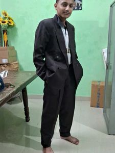 Vintage Double-Breasted Black Blazer