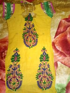 Yellow Embroidered Top