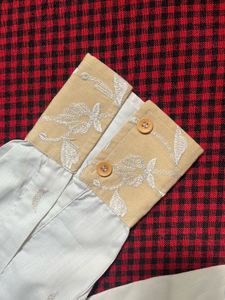 Embroidered Floral Button-Down Shirt