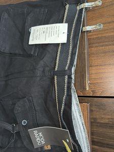 Black Cargo Pants with Belt