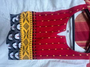 Red &amp; Yellow Kurta