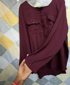 Oversized Wine Colour Shirt 🫶🏼