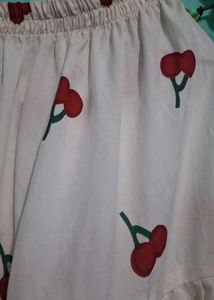 cute cherry print skirt and top