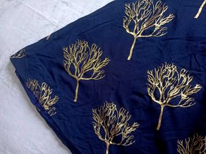 Navy Blue Dress with Heavy Neck Work
