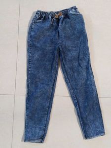Blue Wash Denim Joggers