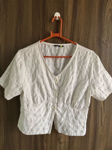 Cropped Button-Up Top M Size