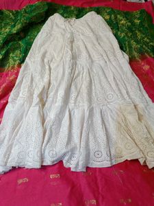 White Embroidered Skirt