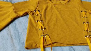 Mustard Bell Sleeve Top