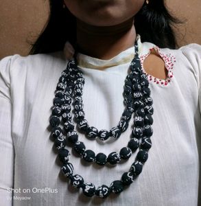 New B&amp;w layered necklace