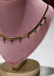 Baguette embellishedsnake link necklace
