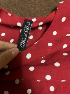 Cold Shoulder Polka Dot Top