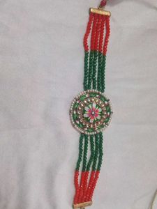 Green Beaded Choker Necklace