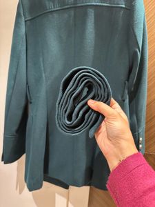 Chic Green Double-Breasted Coat