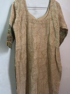 Green &amp; Beige Kurta