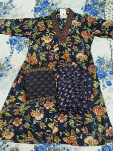 Floral Print Kurta with Dupatta