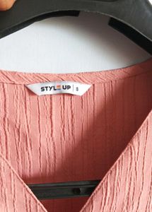 Cropped Shirt - Peach Colour