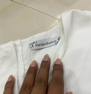 White Formal Peplum Top