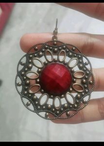 Red Stone Studded Earring