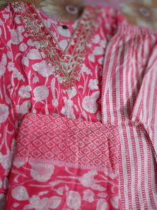 Pink Floral Kurta Set