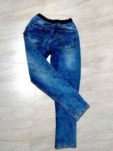 Stylish Men&#39;s Blue Denim Joggers